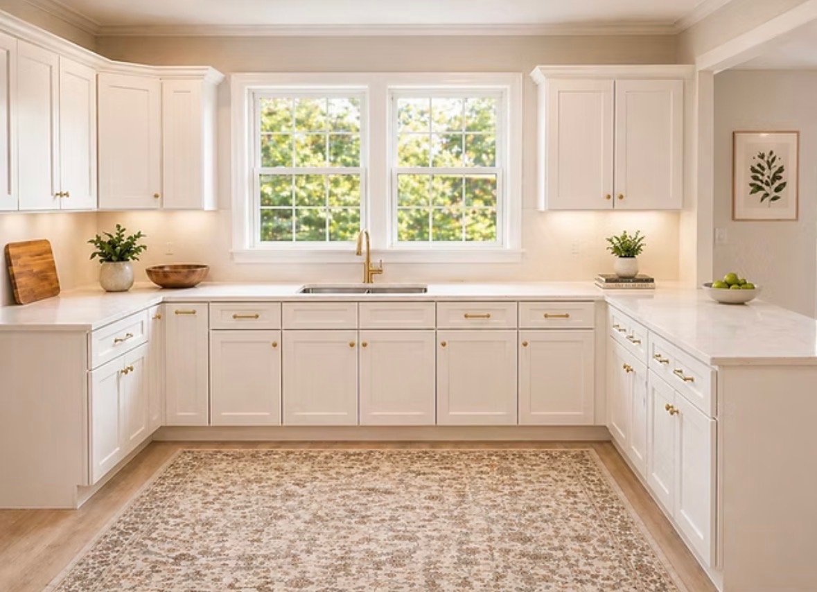Moody charcoal and brass custom kitchen cabinetry built by WDC Design Center
